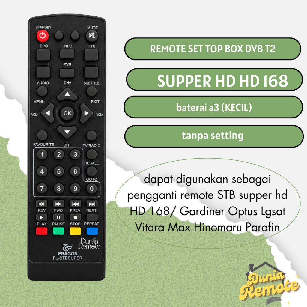 Remote STB Super HD 168 GOL DVB T2 / Remot STB Super HD (min2pcs)