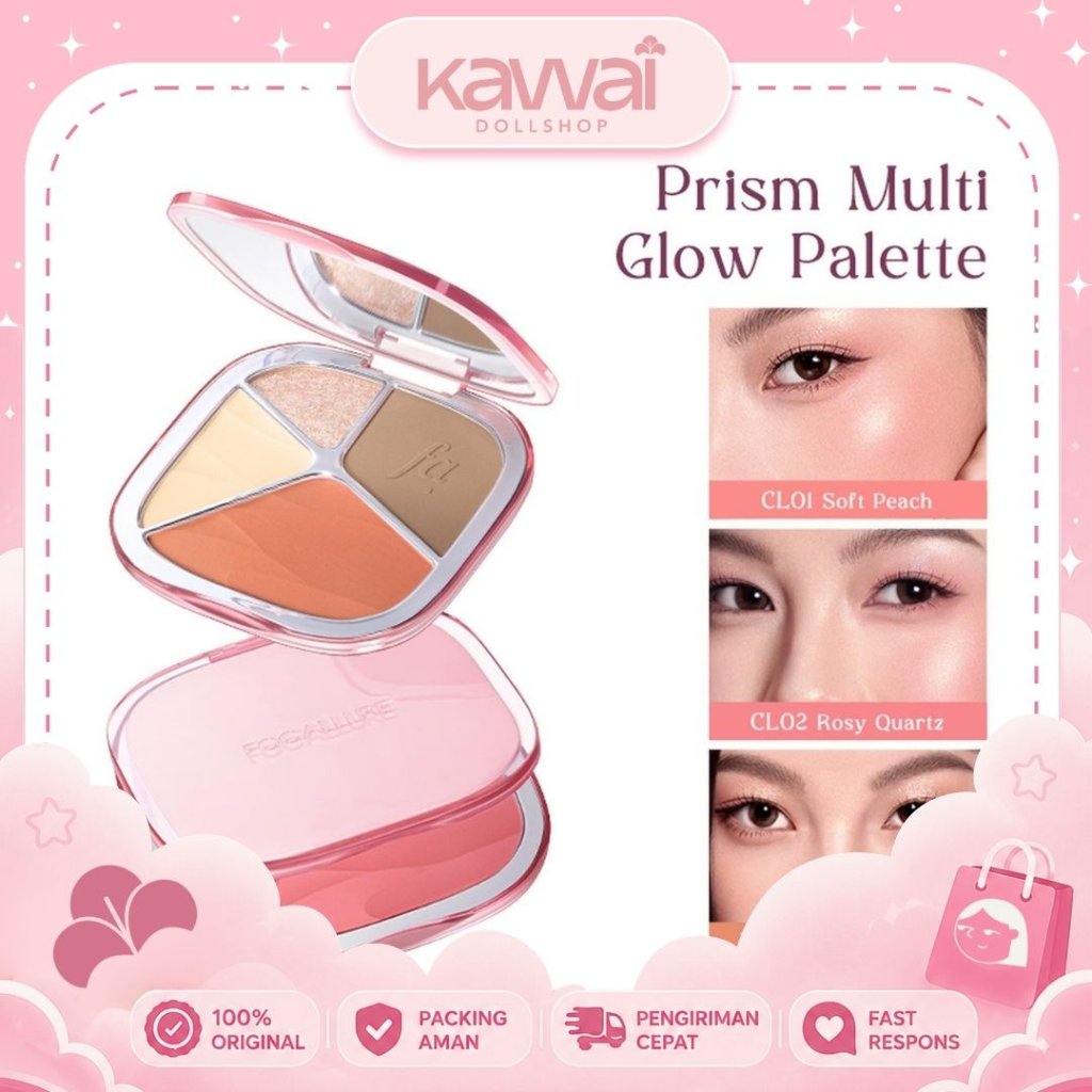 FOCALLURE Prism Multi Glow Palette Highlighter & Contour & Blush Multi-Use