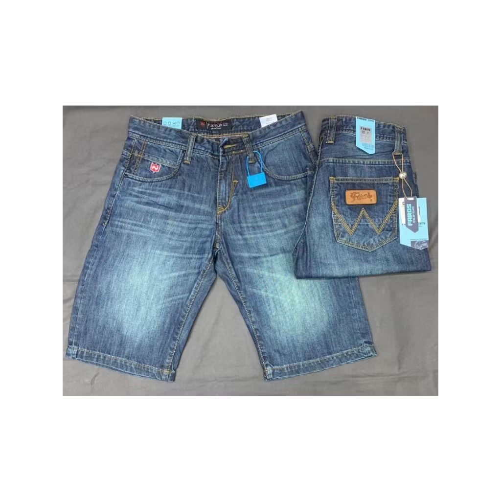 Celana Pendek Jeans FAROS Pria Dewasa High Quality