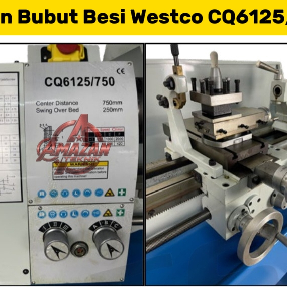 Mesin Bubut/ Bench Lathe CQ6125/750 panjang 1 meter
