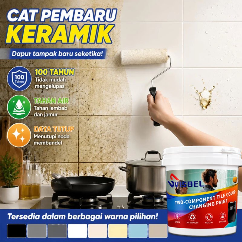 Cat keramik Khusus Kamar Mandi Anti Licin & Anti Jamur Cat Keramik Renew Renovasi lantai tanpa demo 