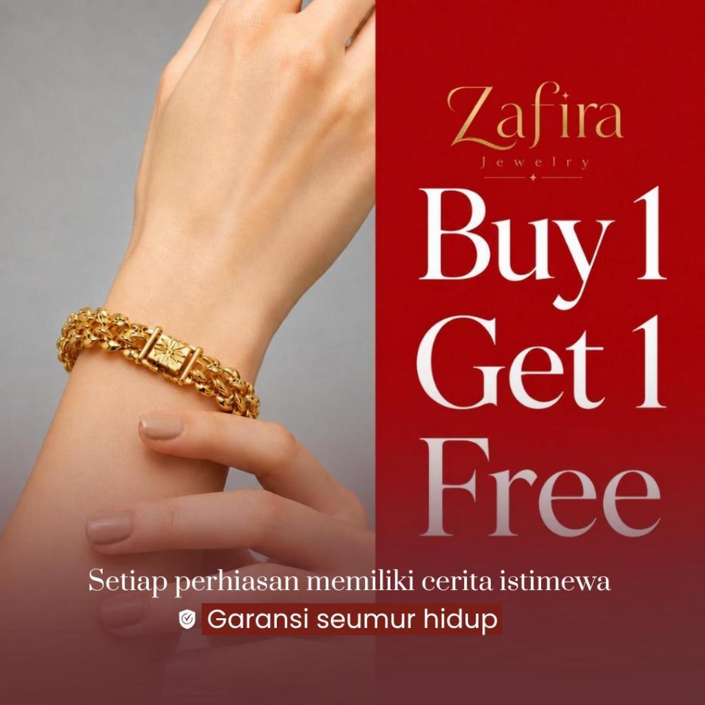 ZAFIRA - (Beli 1 Gratis 1) Shareefa Gelang Xuping Rantai Motif Sisik Naga | Perhiasan Aksesoris Mewa