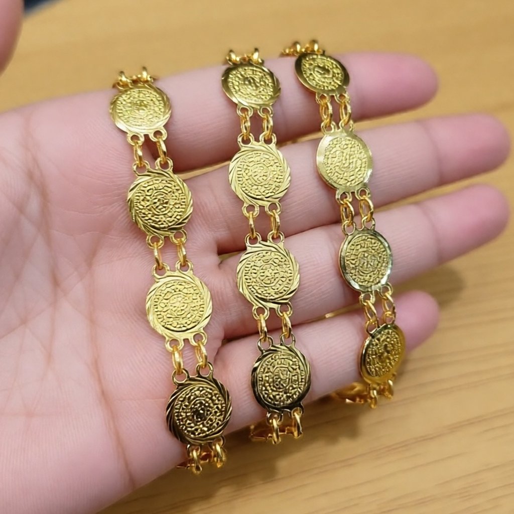 Gelang Koin Dewasa Berlapis Emas 24K ANTI KARAT Gelang Emas