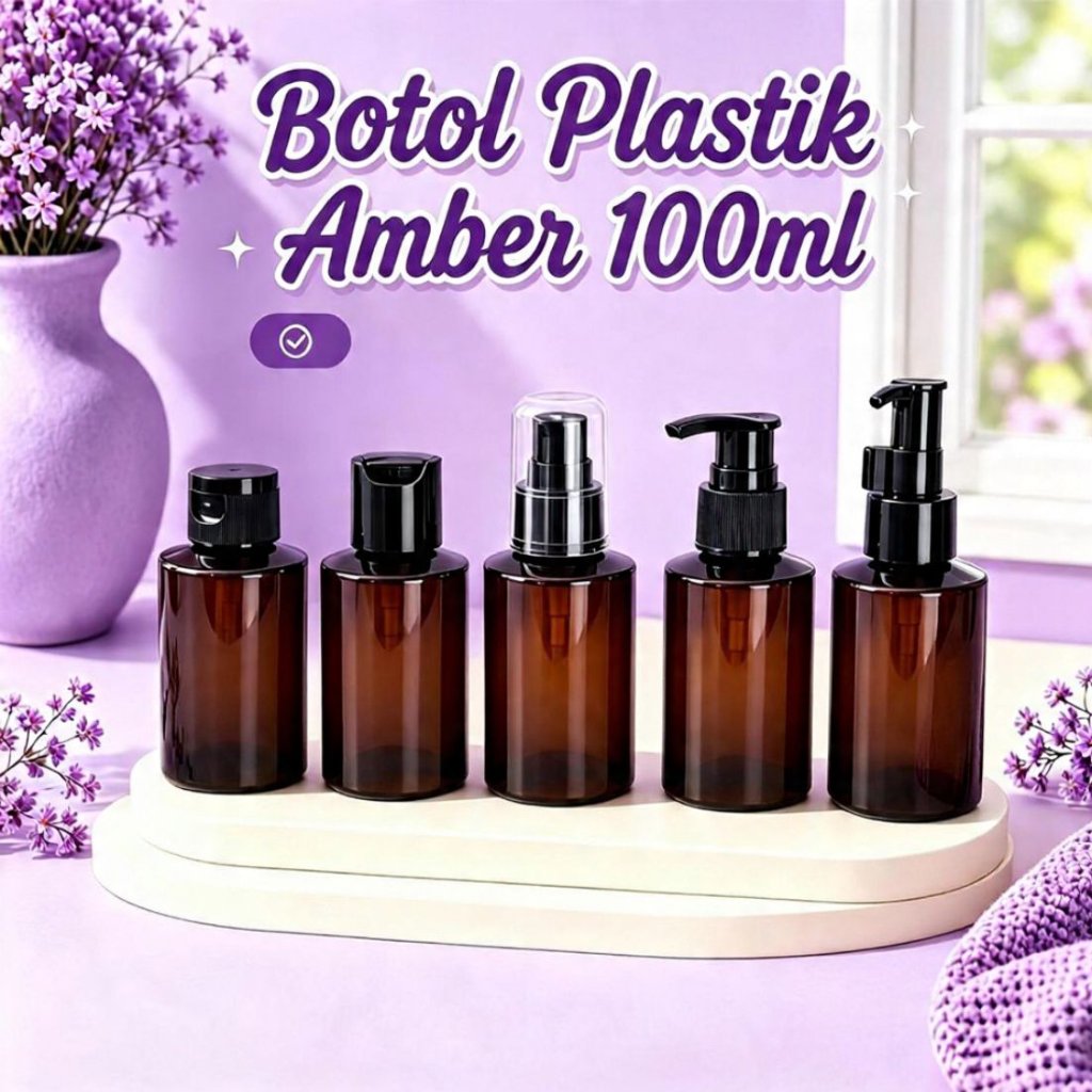 Botol Plastik Amber N24 Botol plastik Amber 100ml Botol Plastik Wadah Isi Ulang