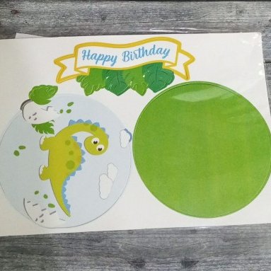 Topper HBD tema Dino/Topper Ultah Dino