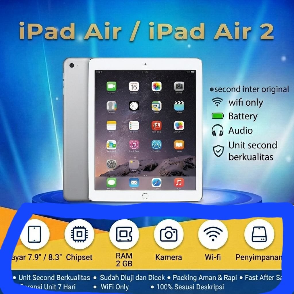COD  APPLE IPAD AIR  IPAD AIR2 air3 wifi only second original batrai 100% ori