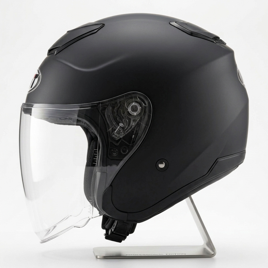 KYT KYOTO BLACK DOFF Helm Half Face Visor Bening Original SNI Helm Motor Dewasa Stylish Nyaman Ridin