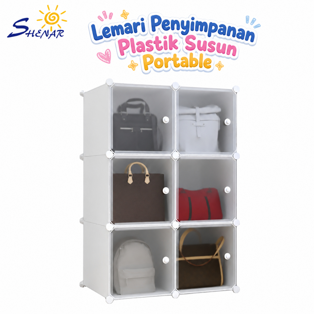 Lemari Tas Lemari Minimalis Lemari Tas Tertutup Lemari Plastik Susun Portable