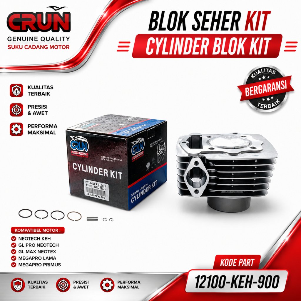 Crun Cylinder Blok Seher Kit 12100-KEH-900 GL PRO NEOTECH / Megapro Primus / GL MAX