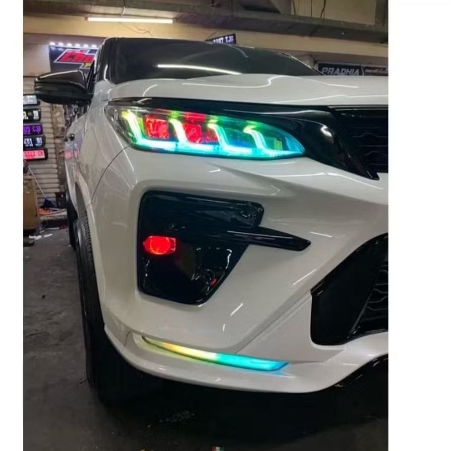 Paketan Headlamp FORTUNER LEGENDER RGB lengkap DRL Bemper RGB