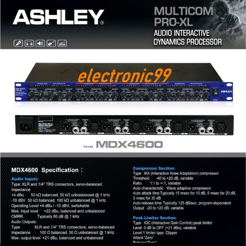 ASHLEY COMPRESOR LIMITER MDX4600 MDX 4600 ORIGINAL