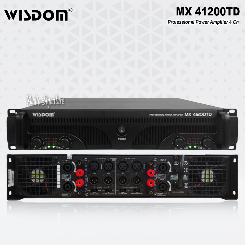 Power Amplifier 4 Channel WISDOM MX41200 | MX 41200 Class TD 4 x 1200 Watt Original