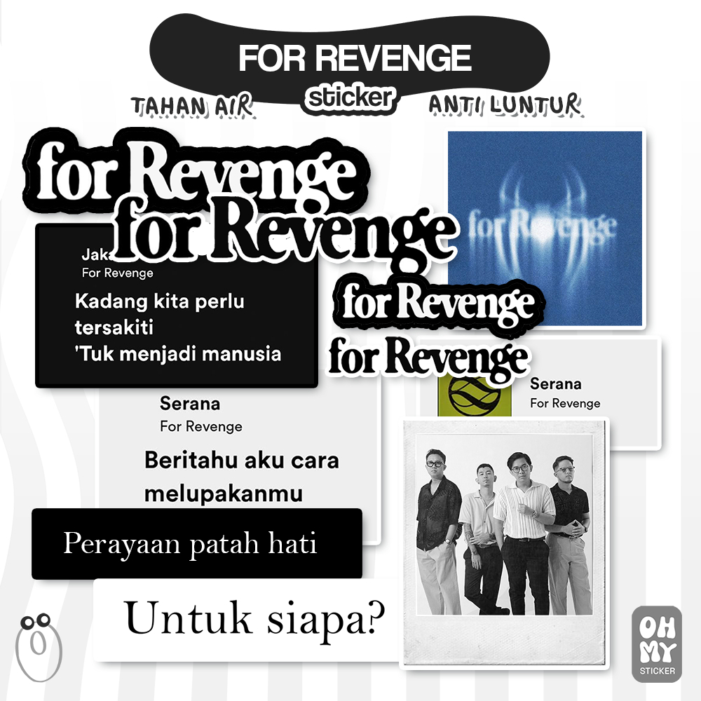 For Revenge Band Sticker Pack | Stiker Band Aesthetic Anti Luntur Tahan Air