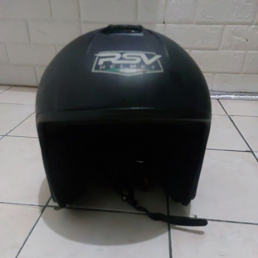 Helm Open Face RSV Helmet warna hitam untuk motor (SECOND).