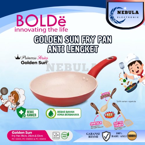 BOLDE GOLDEN SUN FRY PAN PRINCES SERIES / WAJAN ANTI LENGKET / PANCI GORENG / COOKWARE / NONSTICK / 