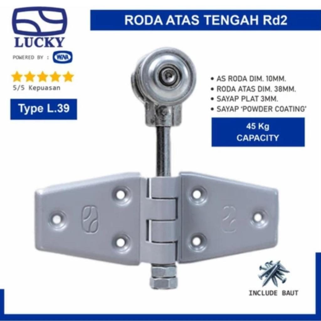 Roda Atas Tengah Lucky L39 Engsel Pintu Garasi untuk Kayu / Alumunium dan uPVC - 100% Original