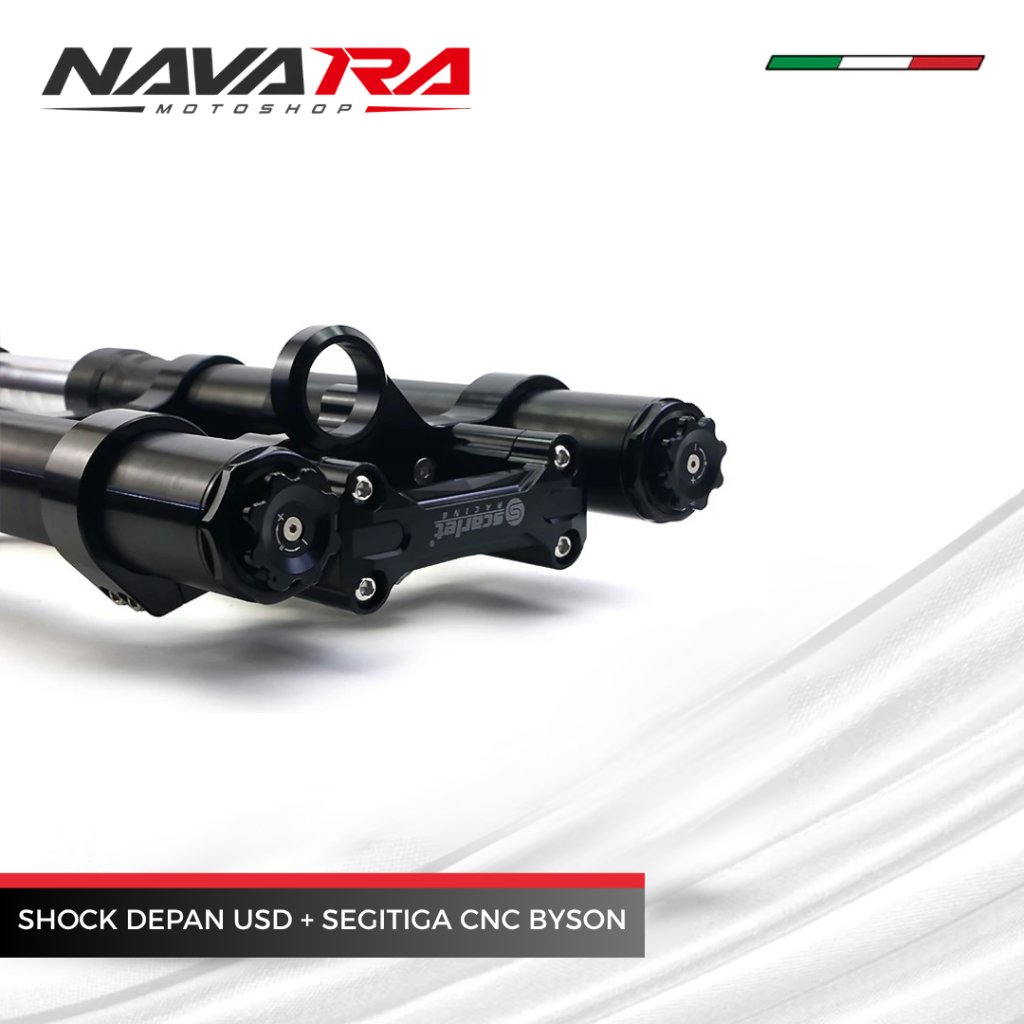 Shock Depan Usd Upside Down + SEGITIGA CNC BYSON - Scarlet Racing