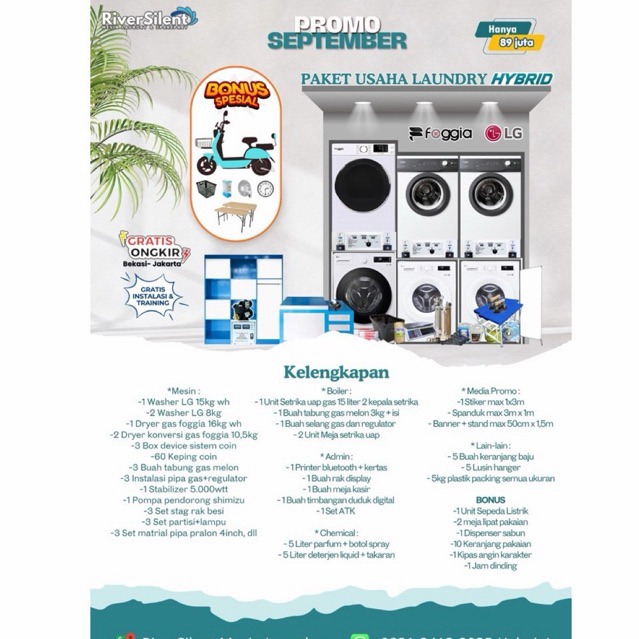 paket usaha laundry Hybrid LG foggia 89 jt | mesin laundry coin