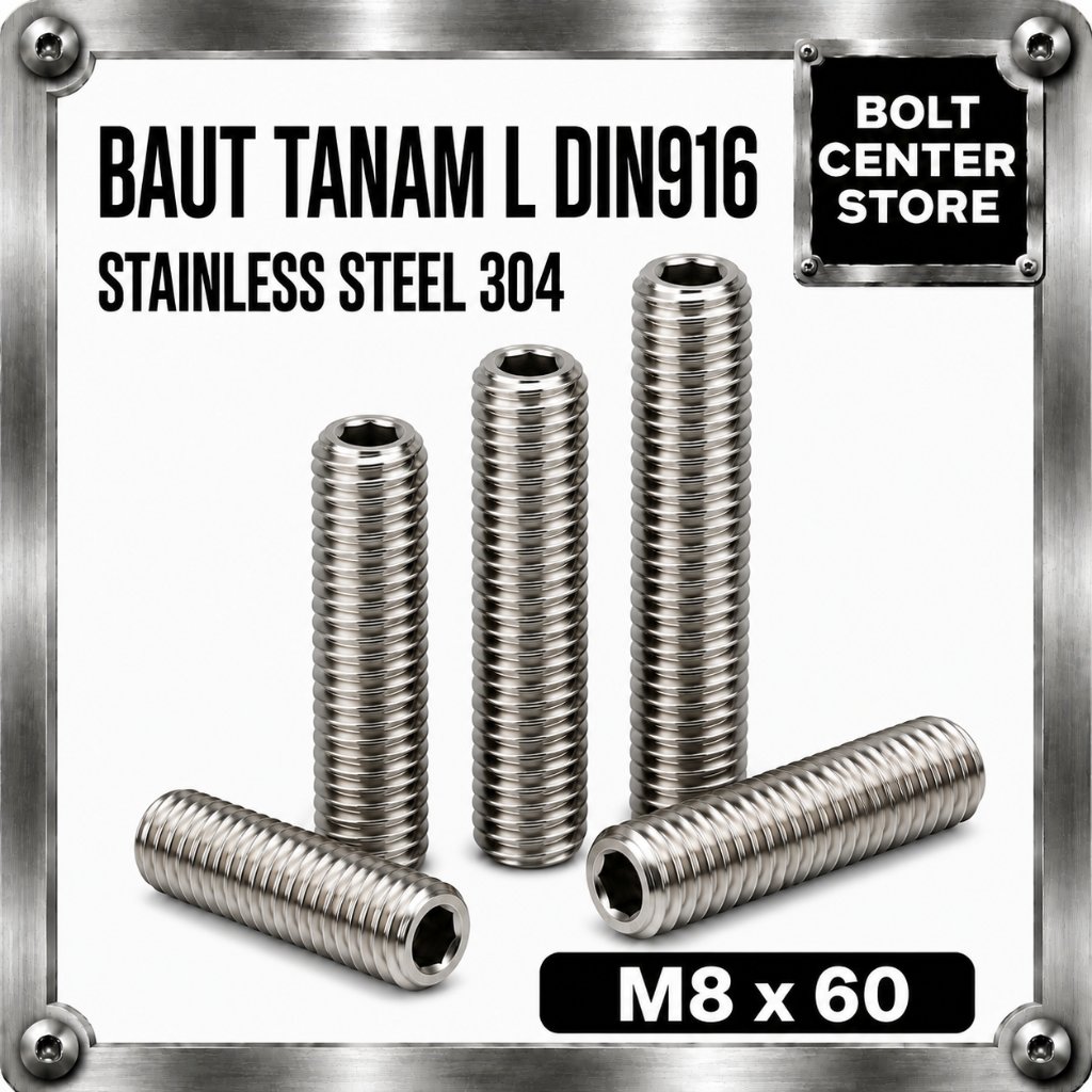 Baut Tanam L M8 x 60 / L-Set Socket M8x60 Stainless SS304