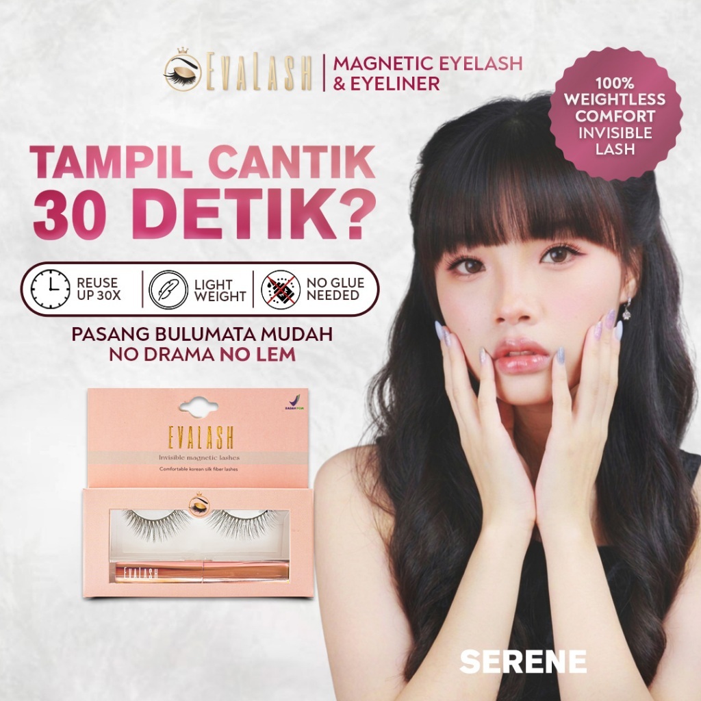 Bulu Mata Magnetic Evalash Invisible Eyelash Bulu Mata Palsu Magnet Eva Lash