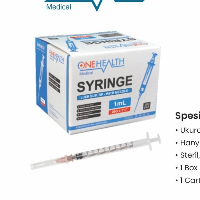 SYRINGE 1ML (LUER SLIP TIP – WITH NEEDLE)