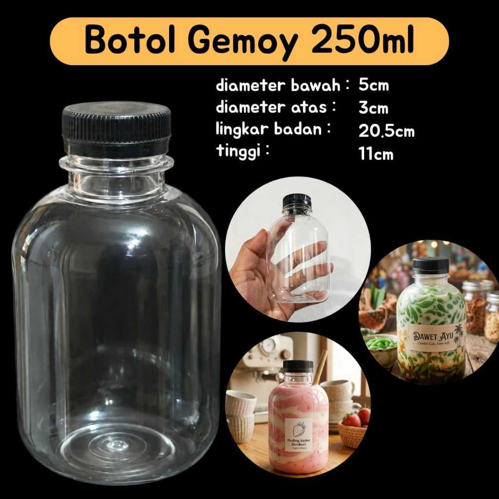 [8pc] botol gemoy 250ml /  botol detox 250 ml botol puding sedot / botol pudot 250ml /