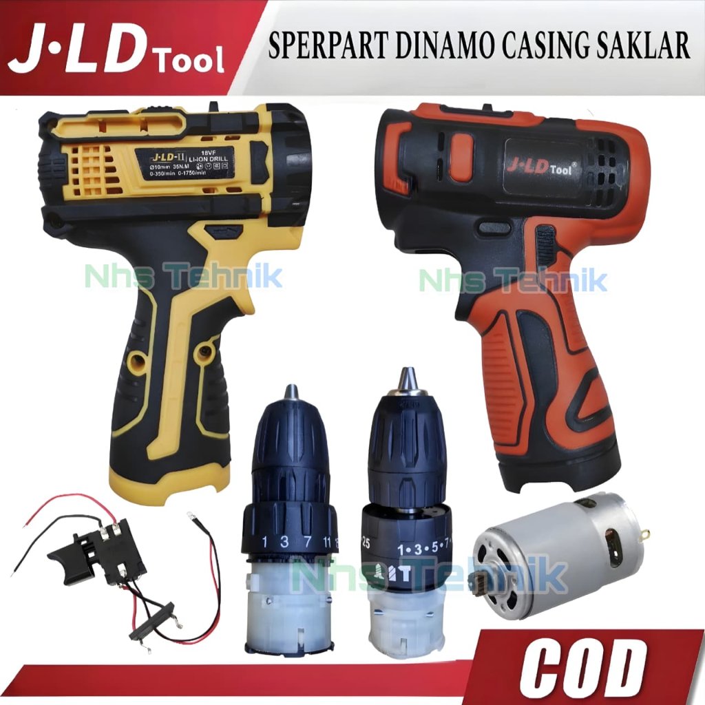 JLD ORIGINAL SPERPART Mesin Bor 12V Casing Dinamo Saklar mesin Bor JLd 12Volt