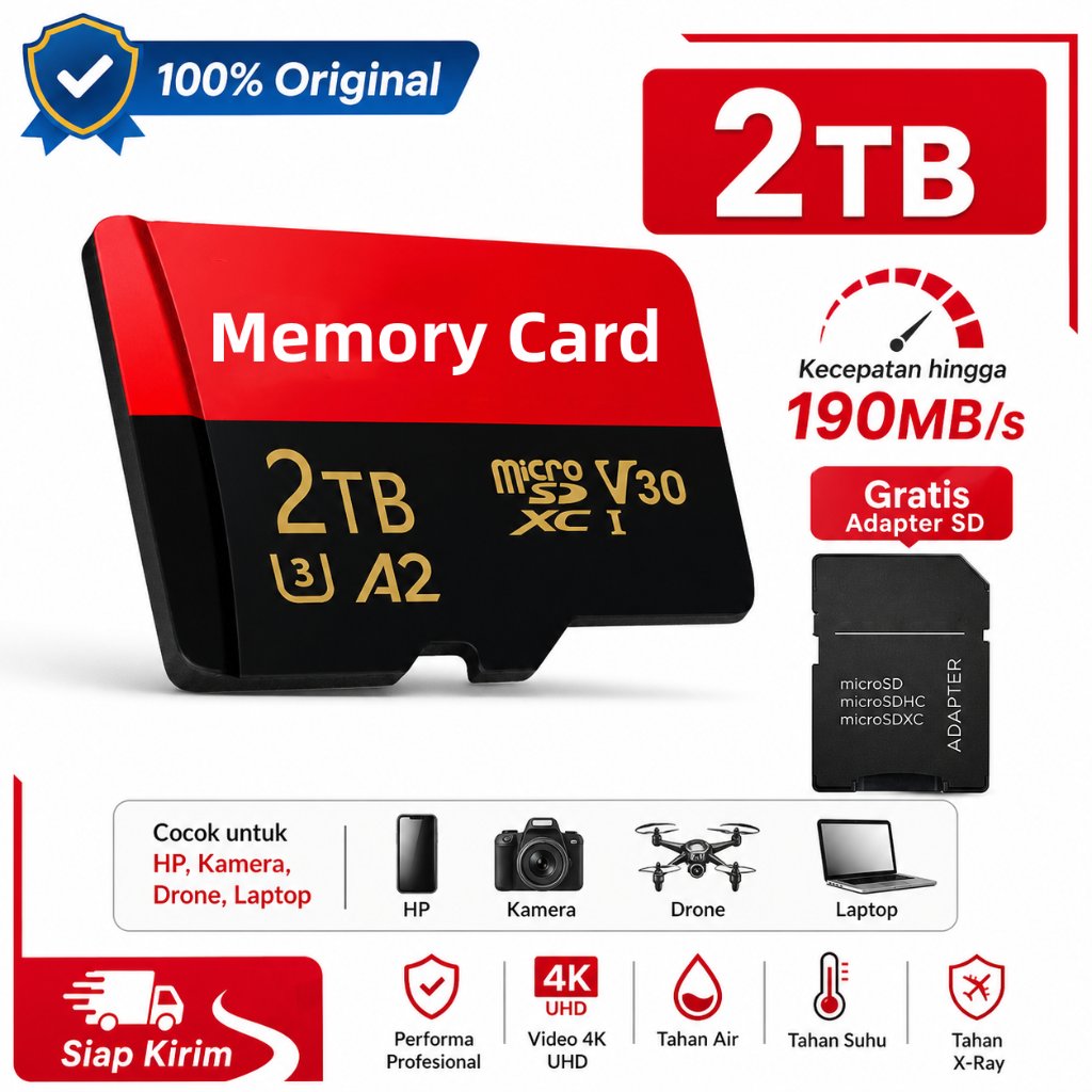 Micro SD Card 128GB 256GB 512GB 1TB 2TB memory card hp Extreme Class 10 Speed Tinggi Original Memori