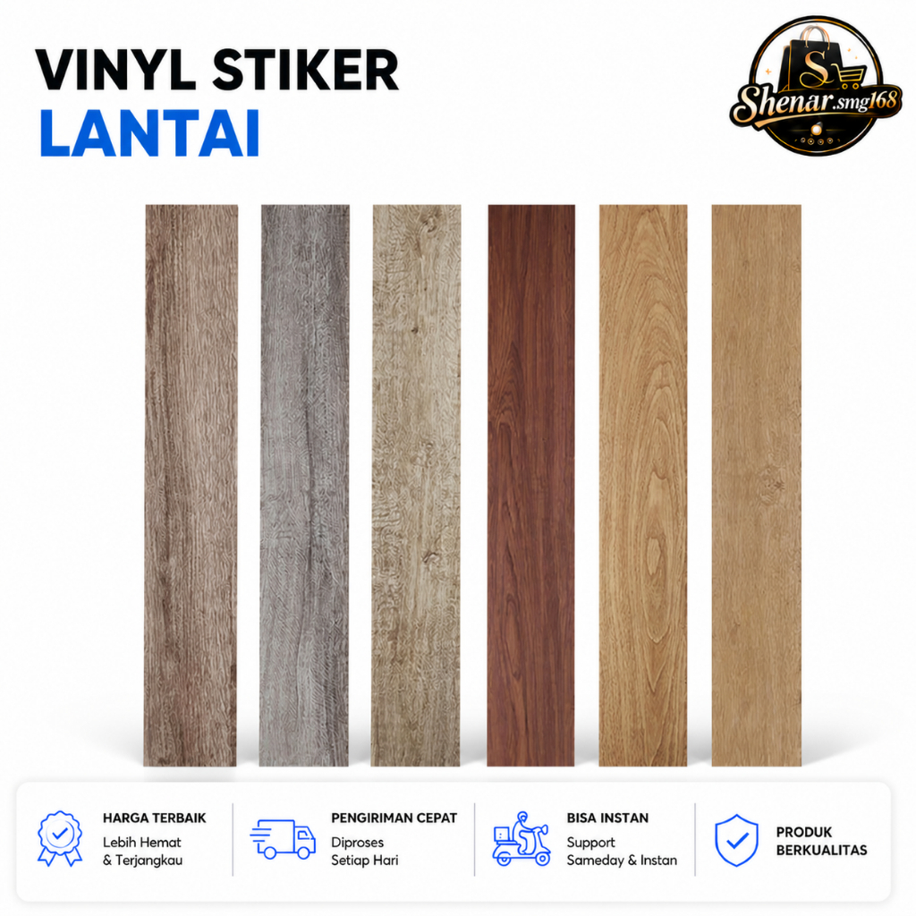 Stiker dinding urat kayu  Stiker Lantai Vinyl Wallpaper Dinding Parket Motif Kayu Premium Tebal 2Mm,