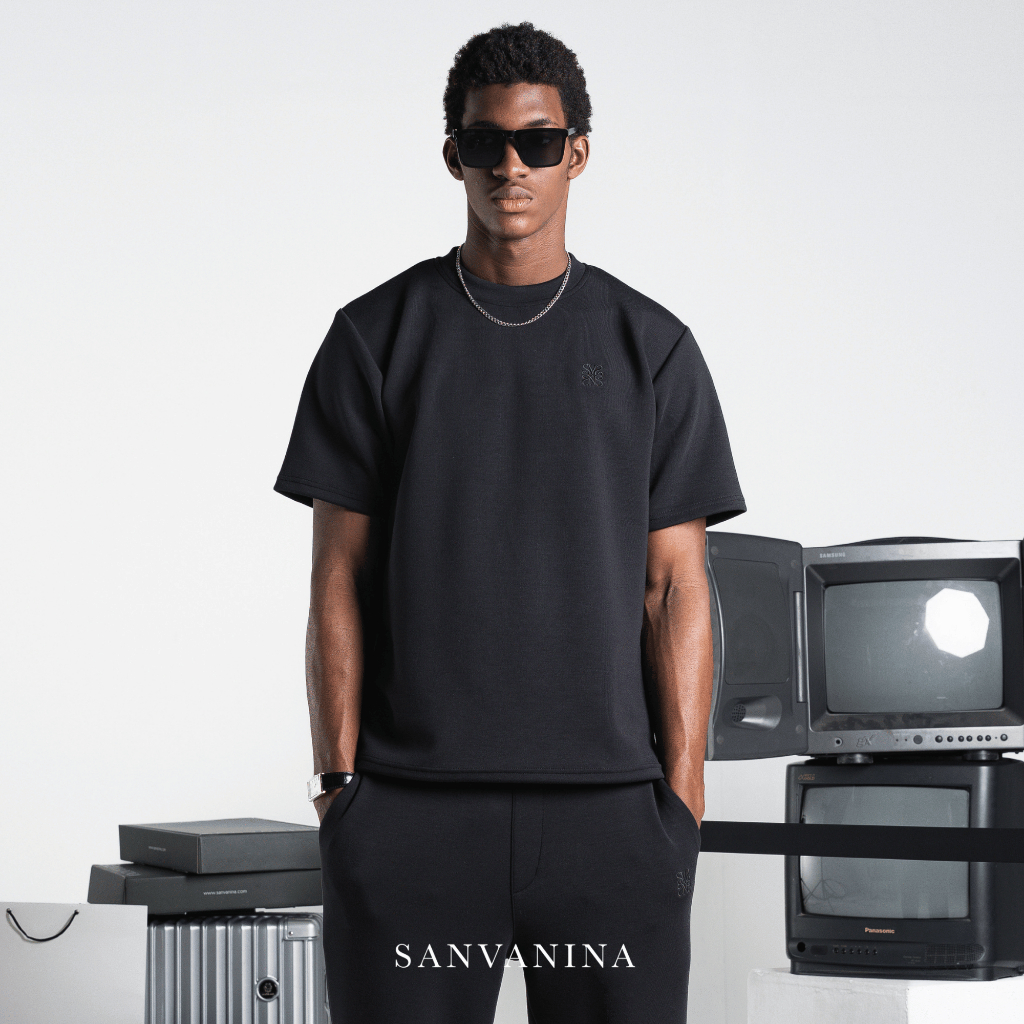 SANVANINA Essential Refined Crew Tee | Kaos Pria Regular Fit | Atasan Kaos Pendek T-Shirt