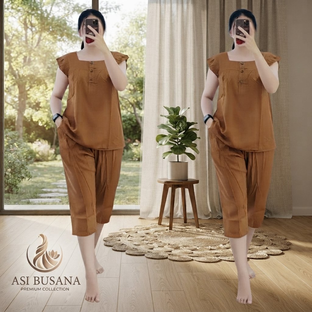 Setelan Bangkok Wanita Set Busui jumbo//onset bangkok7/8 wanita kekinian korean stylee