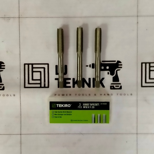 TEKIRO HAND TAPS SET 3PCS M10 X 1.25 HANDTAP M10X1.25 M10 X 1,25
