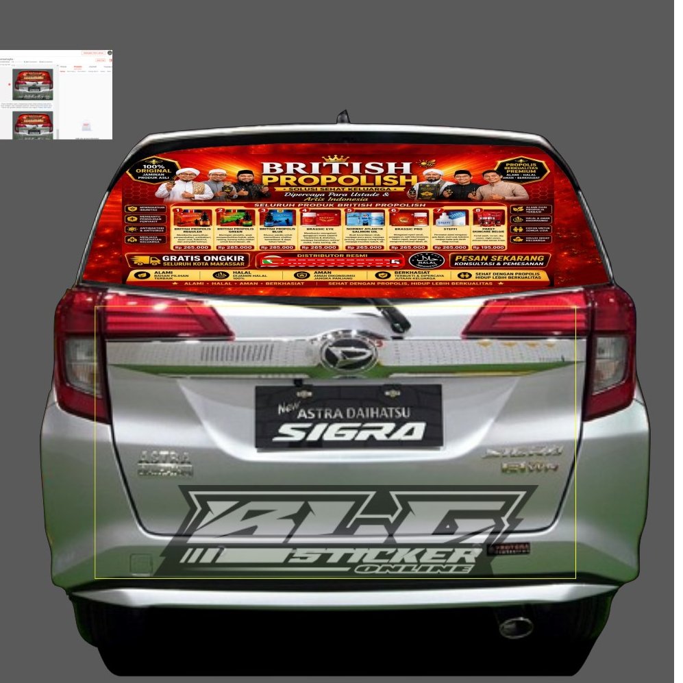 STIKER ONEWAY KACA BELAKANG MOBIL SIGRA CALYA BRANDING VARIASI PRINTING