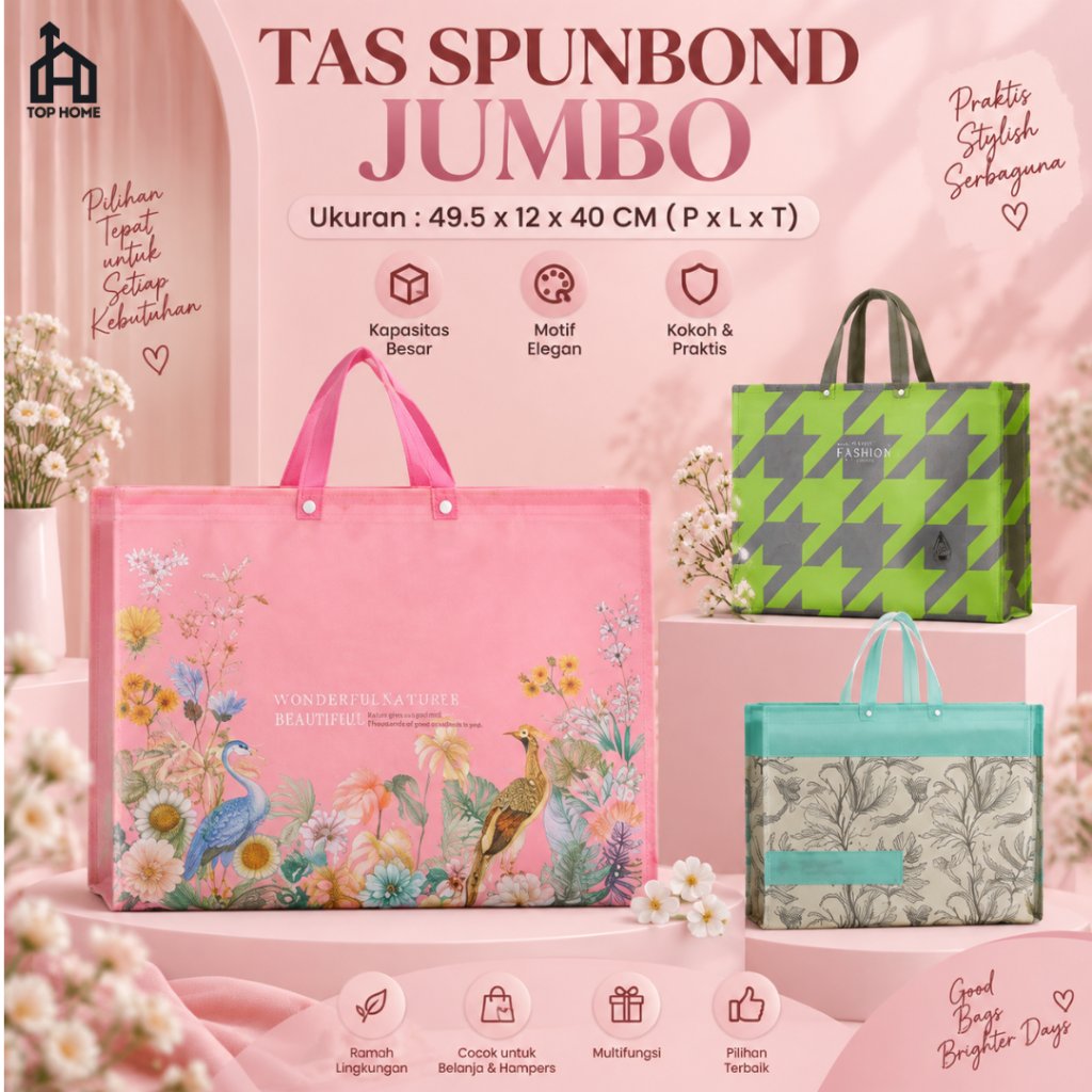 Tas Belanja Jumbo / Tas Spunbond Laminasi Tas Souvenir Premium Tebal dan Kuat Goodie bag Sembako