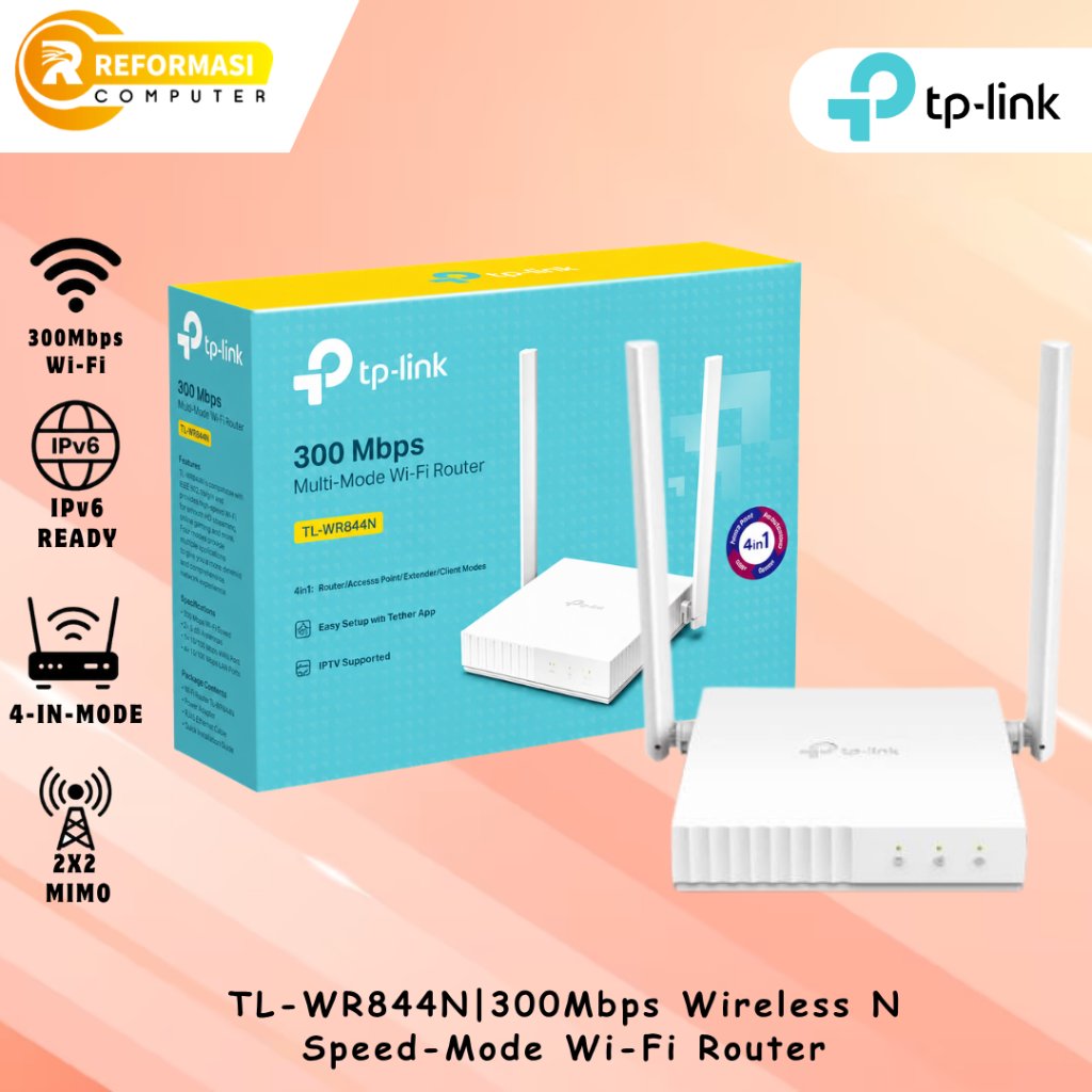 TP-LINK TL-WR844N : TPLink WR844N 300Mbps 4 in 1 Wireless Router