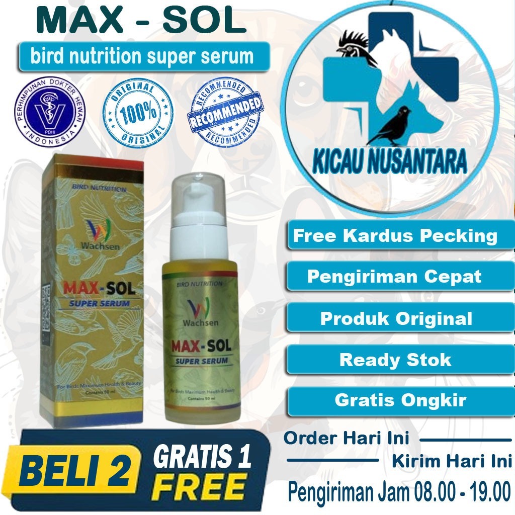 MAX - SOL Vitamin Semua Jenis Burung Murai Pleci Lovebird Kenari Cucak Ijo Kecer Anis