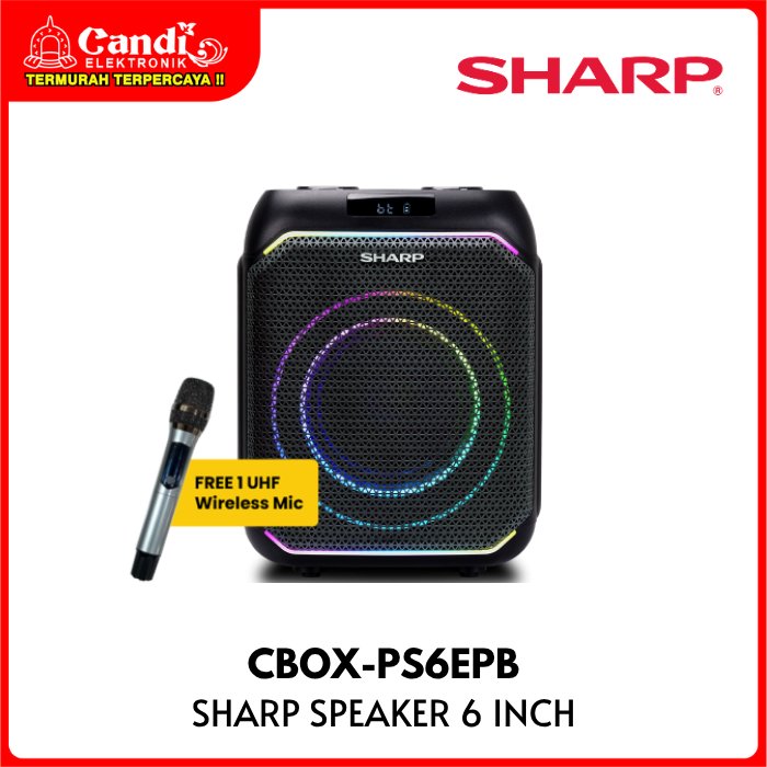 SHARP Active Speaker Wireless Woofer 6 Inch CBOX-PS6EPB