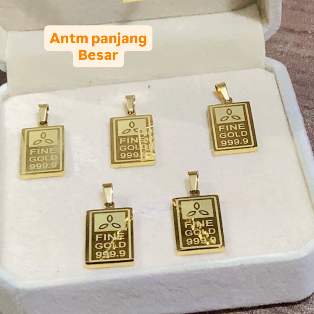 Kalung Liontin Titanium replika emas antum fine gold 990