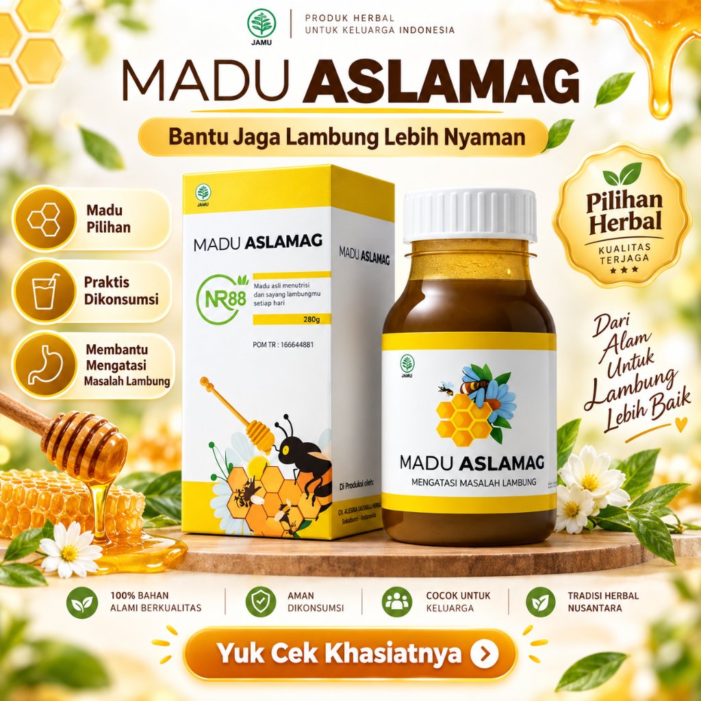 Madu ASLAMAG 350g Original Untuk Redakan Maag