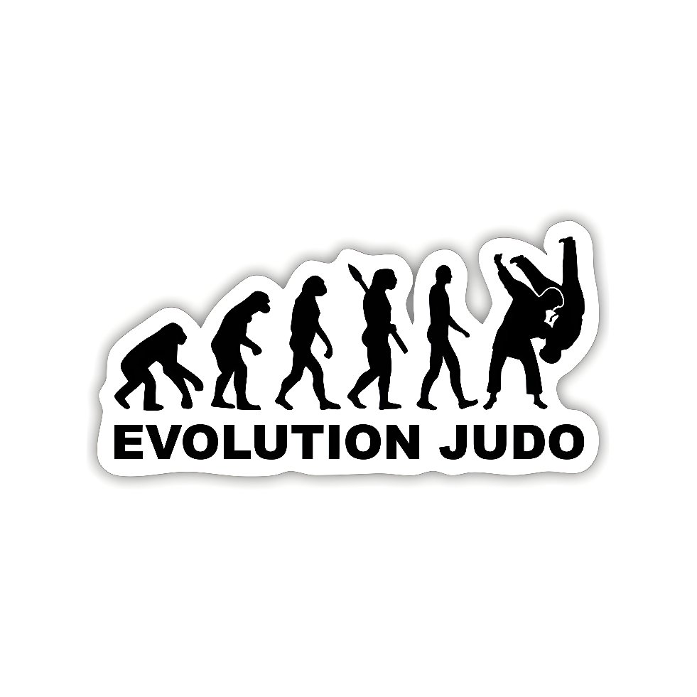 Sticker Judo Evolution Judo Black Silhouette Minimalist Aesthetic Design Vinyl Grafftac Glossy Presi