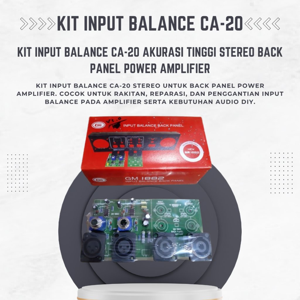 Kit Input Balance CA-20 Akurasi Tinggi Stereo Back Panel Power Amplifier