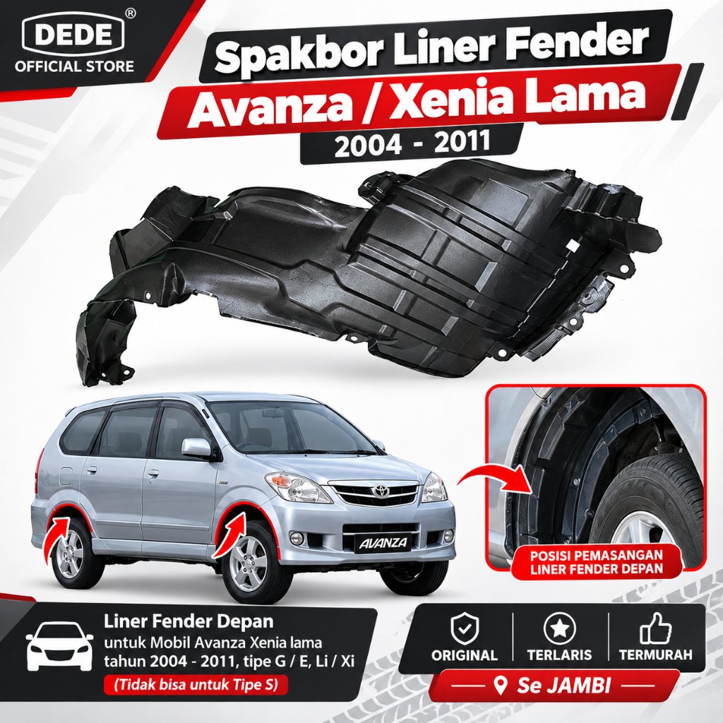 Spakbor Liner Fender Depan Avanza Xenia Lama 2004 2011 Jambi