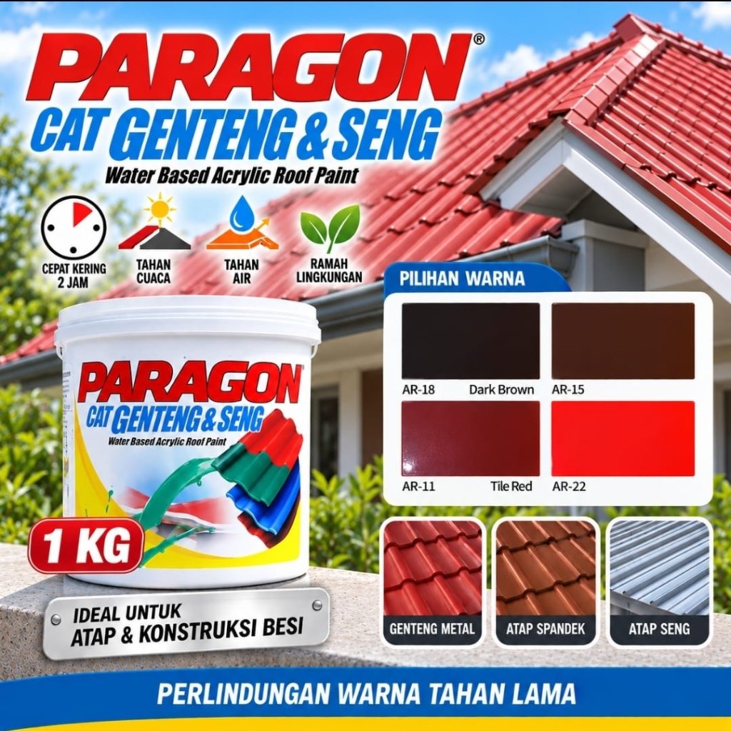 CAT GENTENG SENG PARAGON 1KG GALVALUM SPANDEK ASBES TALANG GALVANIS BETON TANAH LIAT METAL