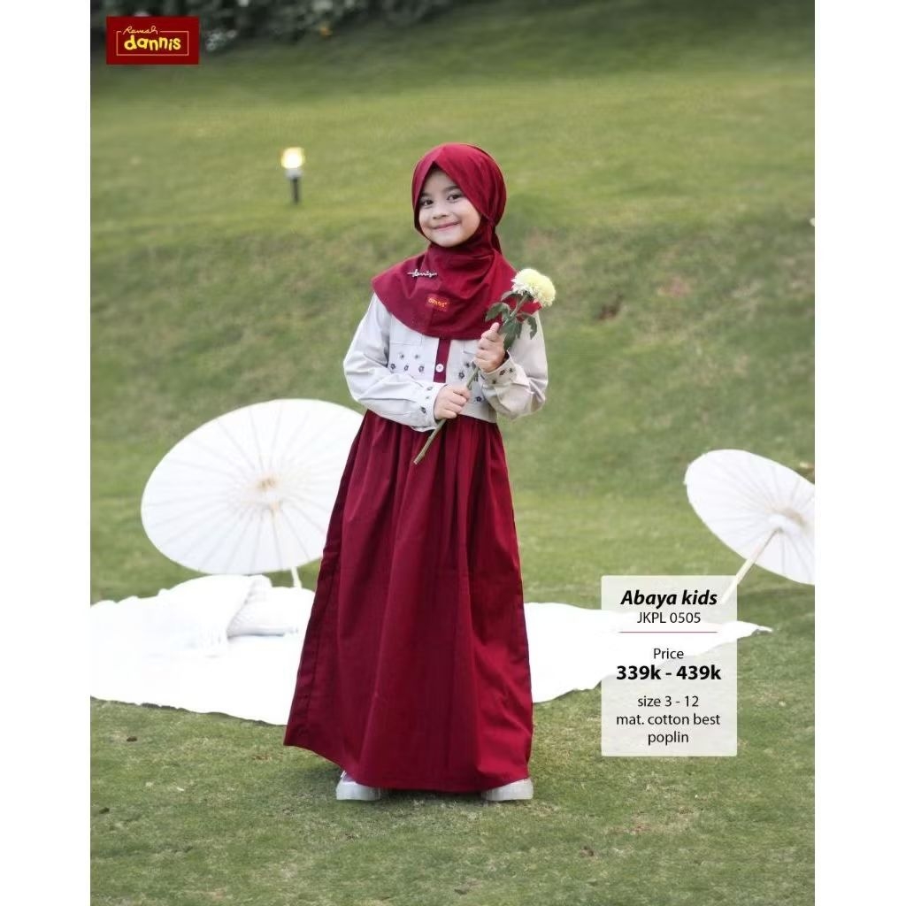 SIZE 11 PROMO MUSLIM ANAK PEREMPUAN DANNIS JKPL 0505 WARNA MAROON / SALE DANNIS / DANNIS ANAK PEREMP