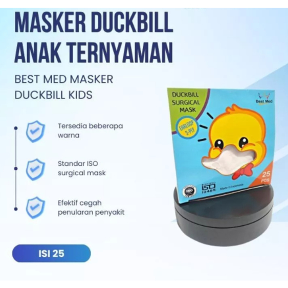 MASKER WAJAH DUCKBILL ANAK BESTMED 1 BOX ISI 25 PCS
