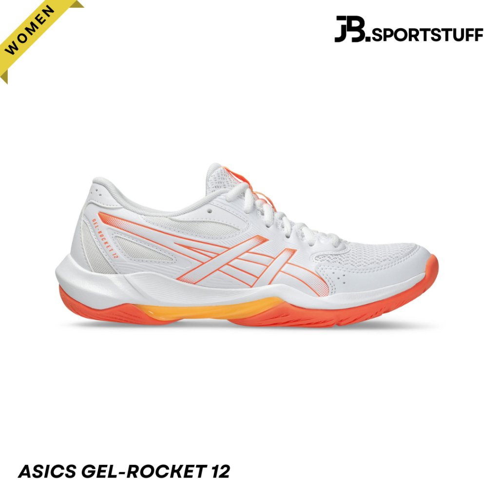 ASICS SEPATU INDOOR COURT GEL ROCKET 12 1072A119-100 ORIGINAL 100% / SEPATU TENIS MEJA BADMINTON VOL