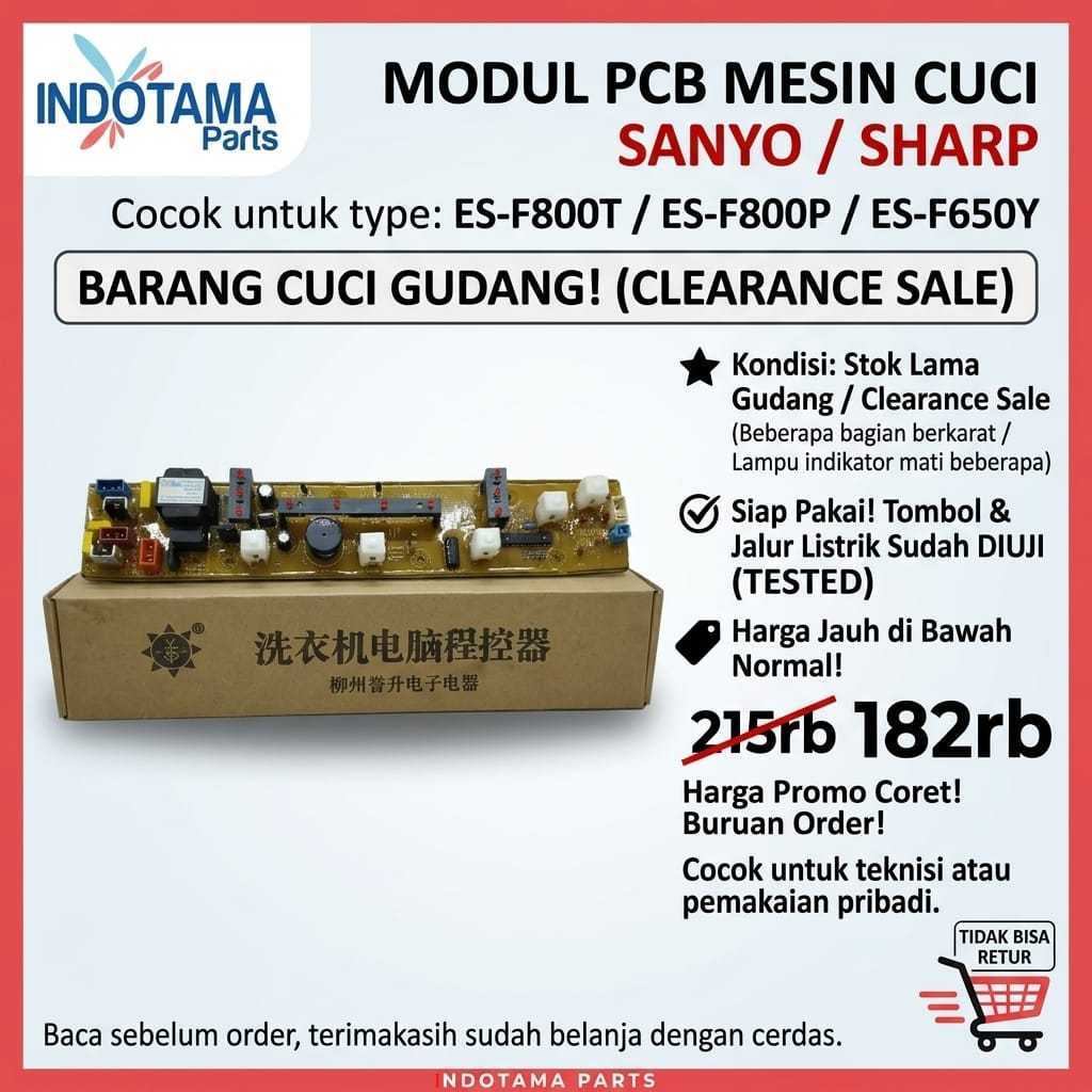 Cuci gudang sanyo / sharp ES-F800P / ES-F800T / ES-F650Y W-333