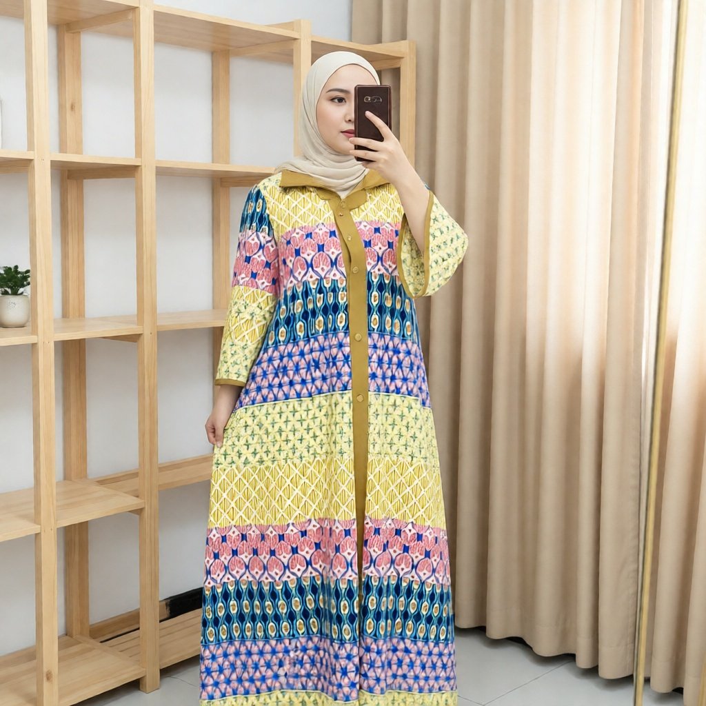 MERINDU DASTER DAYLI SARA BATIK ETNIK/GAMIS SIMPLE/GAMIS MOTIF MEWAH/DASTER SEHARI HARI/DASTER RAYON