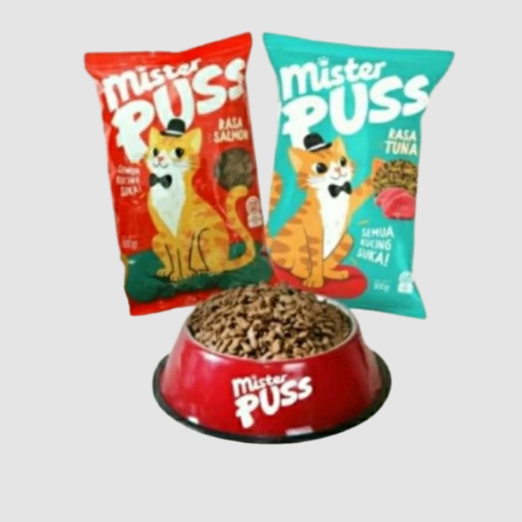 (PAKET 10pcs) MISTER PUSS ADULT SALMON 500gr - MAKANAN KUCING DEWASA 500gr