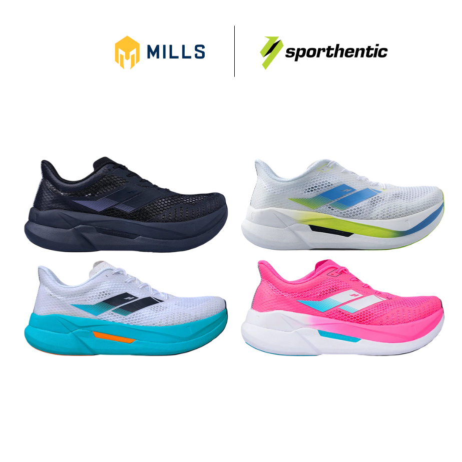 MILLS Sepatu Running ENERPRO ZENITH White Ocean Blue Neon Lime Java Cyan Fresh Orange Hot Pink Black